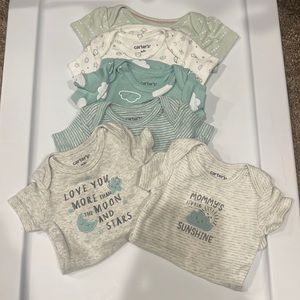 6 Short Sleeve Onesies - Newborn